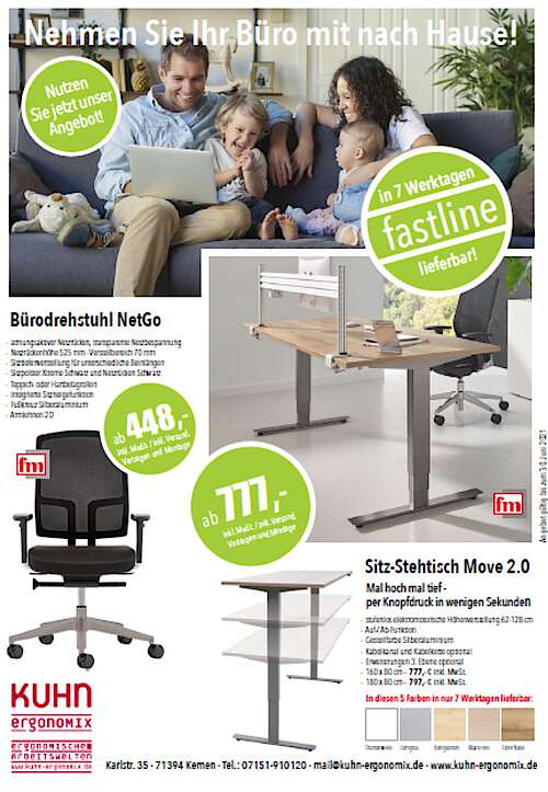 HomeOffice Angebot - SitzStehtisch + Stuhl