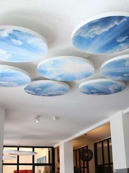 Deckenakustik bedruckt mit Wolken 